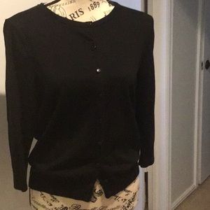 Talbots Black button up Cardigan
